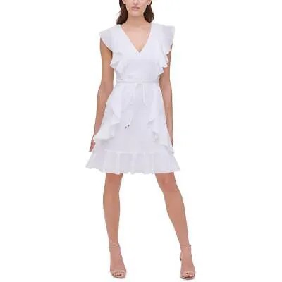 Женское прозрачное мини-платье с короткими рукавами Tommy Hilfiger, облегающее и расклешенное, BHFO 4769