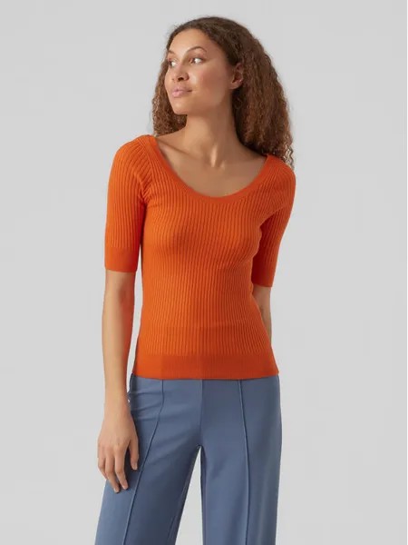 Облегающий свитер Vero Moda, оранжевый