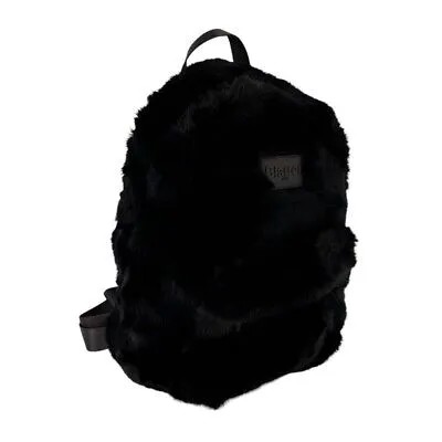 Женский рюкзак BLAUER Glenda Furfy Backpack IN Faux Fur Black с логотипом I2022