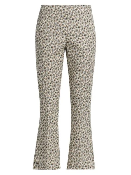 Укороченные расклешенные брюки до щиколотки с цветочным принтом Grace Piazza Sempione, бежевый