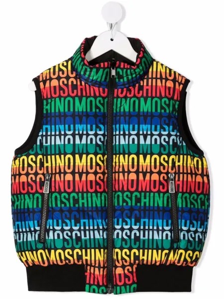 Moschino Kids дутый жилет с логотипом