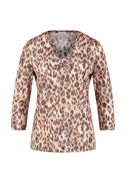 Топ с длинными рукавами 3/4 ARM AUSBRENNER-QUALITAT Gerry Weber, цвет Sesame Camel Schwarz Leo Druck
