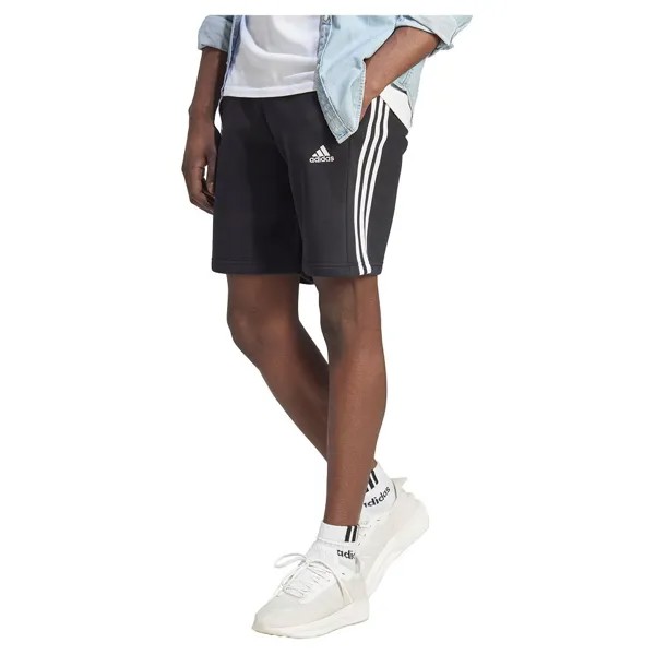 Шорты adidas Essentials Fleece 3 Stripes, черный