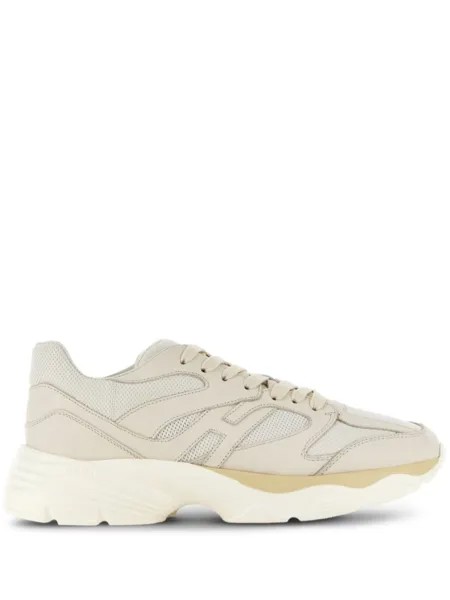 Hogan panelled leather sneakers, нейтральный цвет