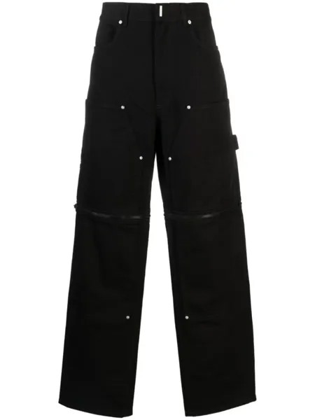 Широкие джинсы со съемными вставками Givenchy, черный