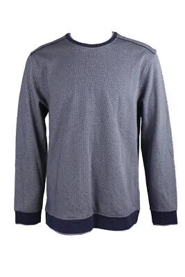 Темно-синий жаккардовый вязаный свитер Tasso Elba XL