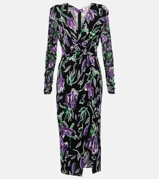 Платье миди Vivianne из джерси с цветочным принтом Diane Von Furstenberg, мультиколор