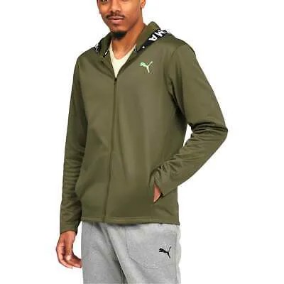 Puma Train Pwr Fleece Fz Hoodie Us Мужская зеленая повседневная верхняя одежда 52255032