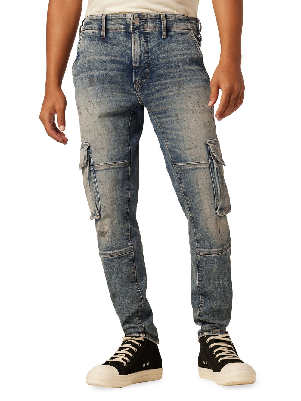 Эластичные джинсы карго Reese Hudson Jeans, серый