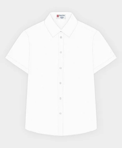 Сорочка классическая с коротким рукавом белая Button Blue