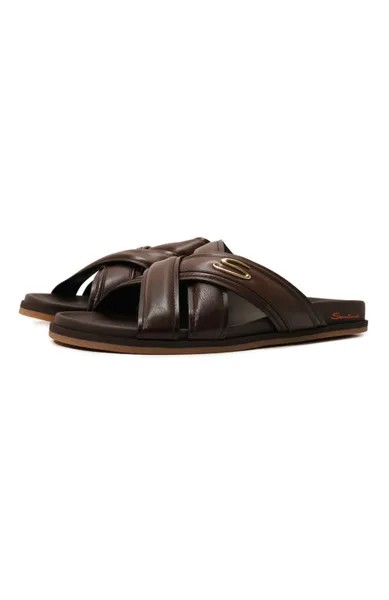 Кожаные шлепанцы Santoni