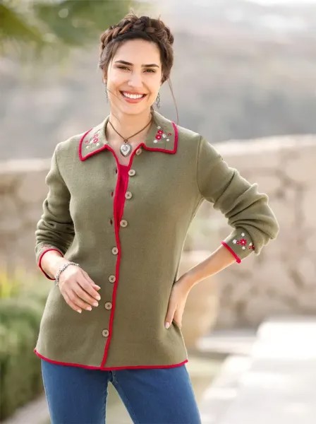 Классический кардиган Basics Classic Basics, оливковый