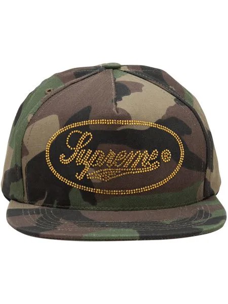 Supreme пятипанельная кепка с логотипом и заклепками
