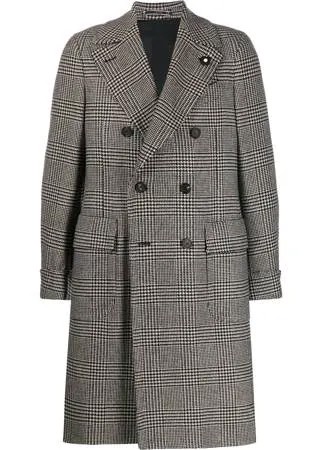 Lardini двубортное пальто в клетку