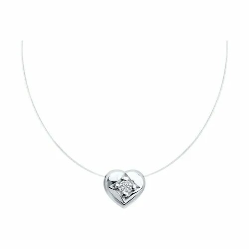 Колье Diamant, серебро, 925 проба, родирование, фианит, длина 50 см.