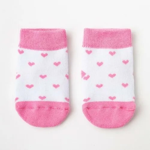 Носки Крошка Я размер 15, белый, розовый