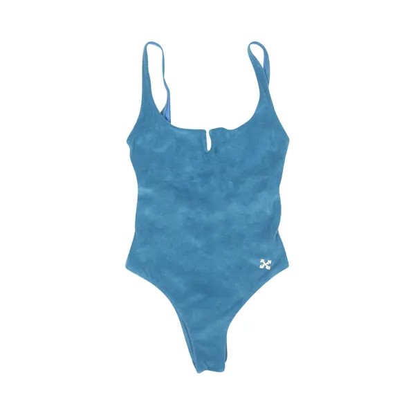 Off-White Махровый купальник с разрезом, цвет Синий