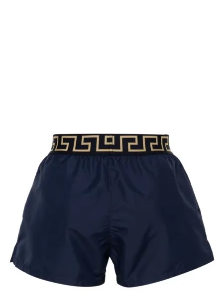 Versace плавки-шорты с поясом Greca, синий