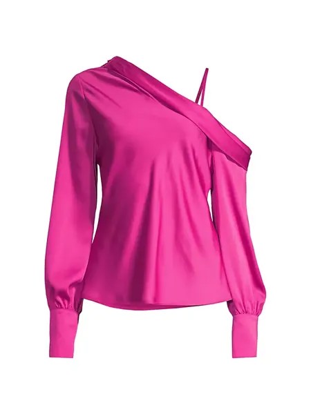 Топ на одно плечо Vintage Glam Donna Karan New York, цвет deep magenta