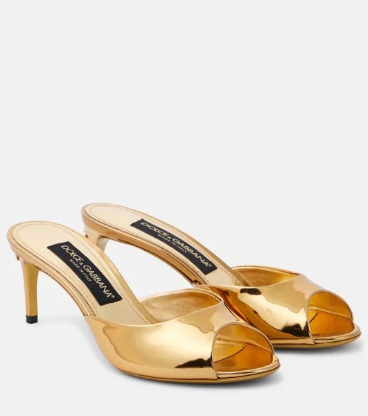 Мюли kiera из зеркальной кожи Dolce&Gabbana, золото