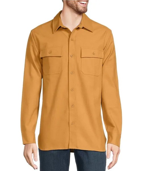 Рубашка из однотонной замши с длинными рукавами L.L.Bean, бежевый