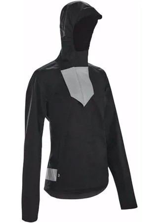 Куртка дождевик для велоспорта для города 540 женская сертификат заметности сиз, размер: XL, цвет: Черный BTWIN Х Decathlon