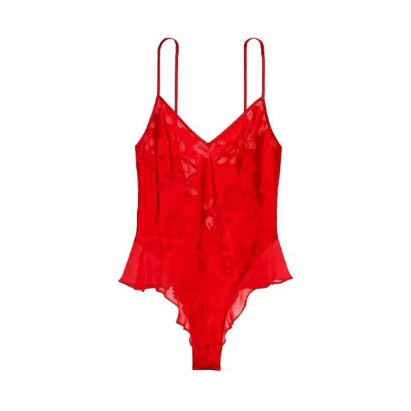 Боди Victoria's Secret Archives Burnout Satin Teddy, красный