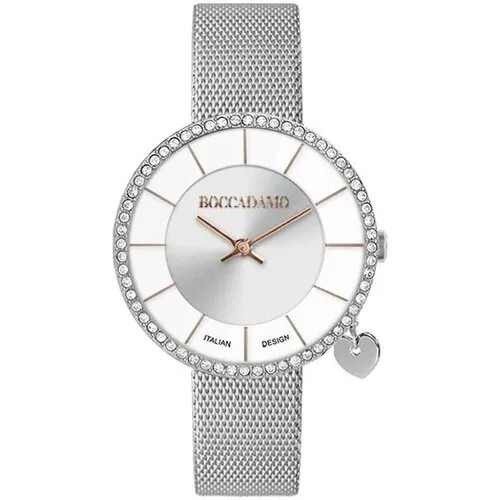 Наручные часы Boccadamo женские Часы Boccadamo Mya33 Silver White MX008 BW/S кварцевые, водонепроницаемые, серебряный