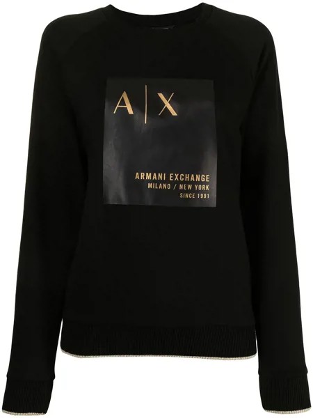 Armani Exchange толстовка с круглым вырезом и логотипом