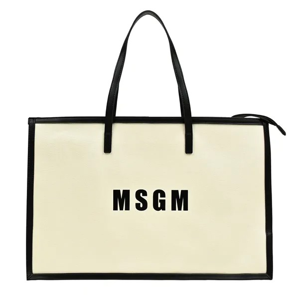 Сумка с черным кантом, бежевая MSGM