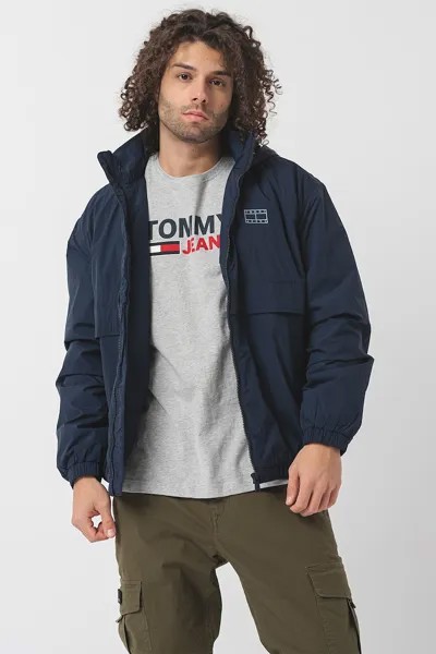 Куртка с капюшоном и логотипом Tommy Jeans, синий