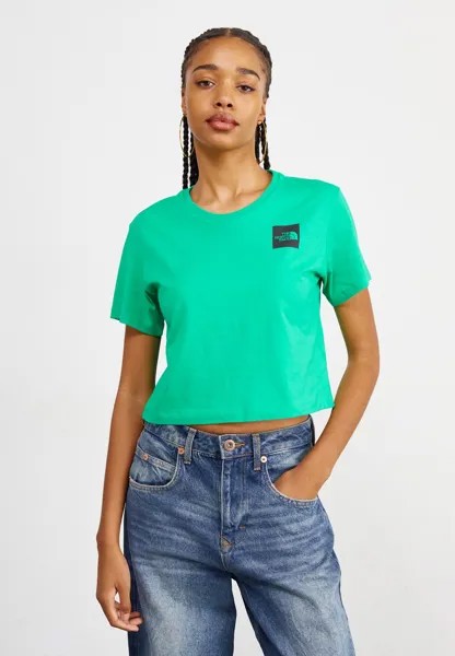 Футболка с принтом Cropped Fine Tee The North Face, цвет optic emerald