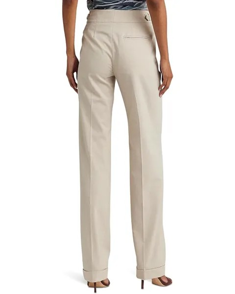 Брюки LAUREN Ralph Lauren Pleated Wool-Blend Twill Straight Pants, цвет Explorer Sand