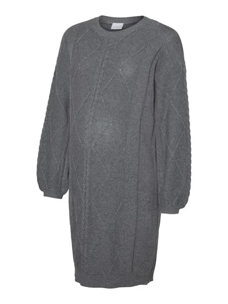 Вязанное платье Mamalicious VIBE, базальтовый серый