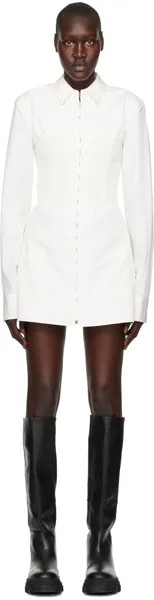 Белое платье-рубашка с крючком Dion Lee
