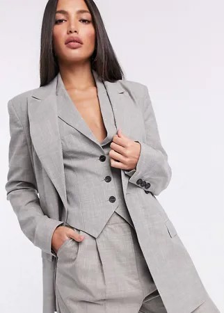 Серо-коричневый пиджак от костюма из 3 предметов ASOS DESIGN Tall-Серый