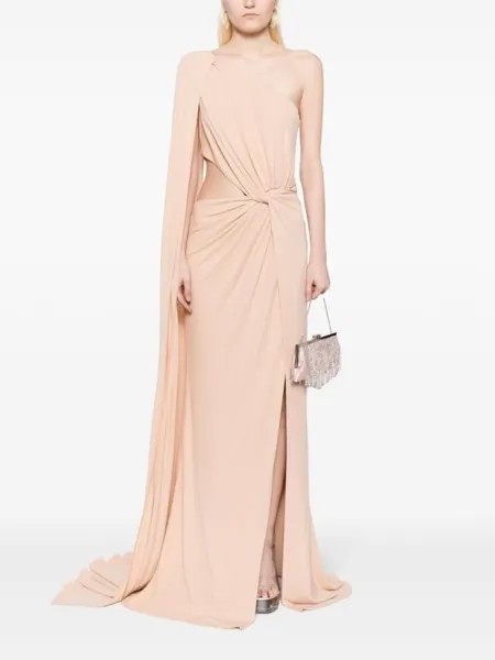 Elie Saab вечернее платье на одно плечо, коричневый