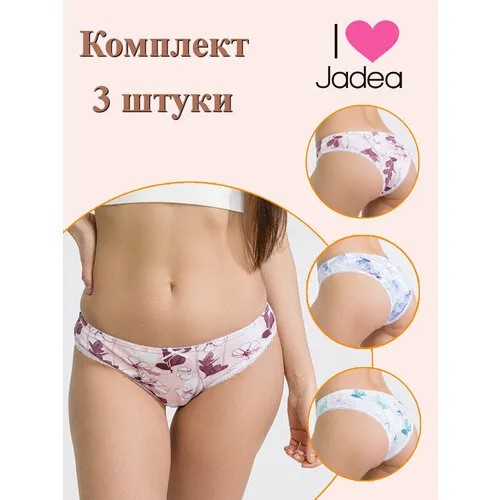 Трусы Jadea, 3 шт., размер 3, мультиколор, розовый, зеленый, голубой