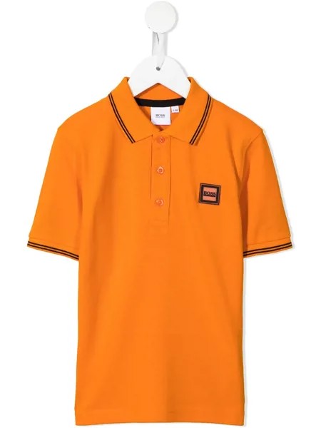 BOSS Kidswear рубашка поло с нашивкой-логотипом