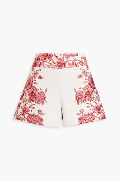 Жаккардовые шорты Donald с цветочным принтом Alice + Olivia, цвет Off-white