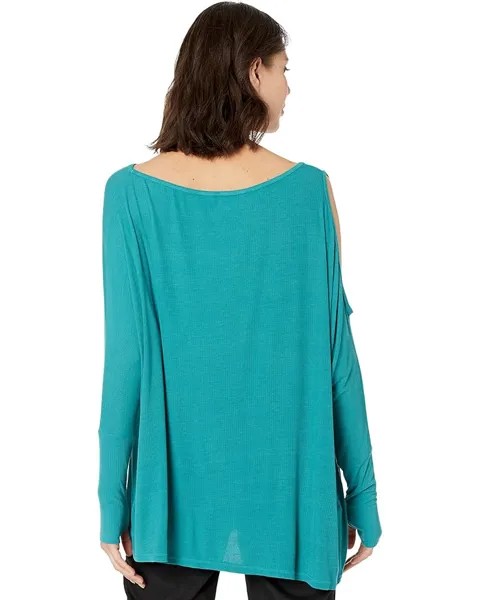 Футболка Michael Lauren Deuce Oversized Cold-Shoulder Tee, цвет Lagoon