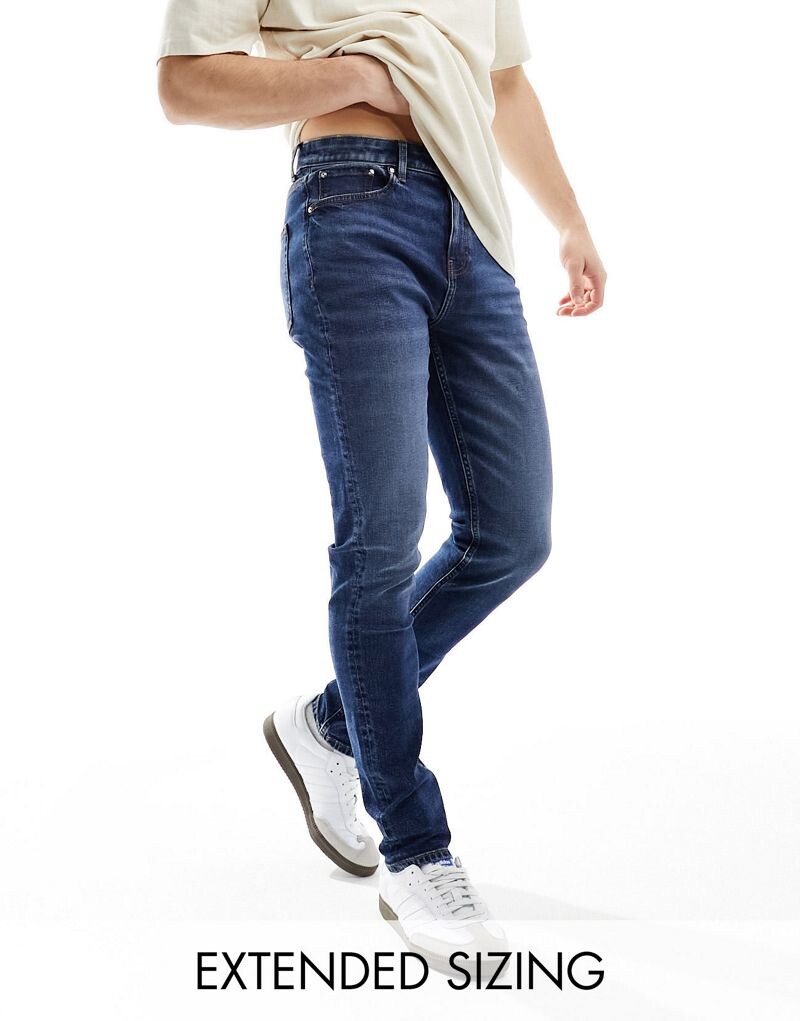 Винтажные темные джинсы скинни ASOS DESIGN