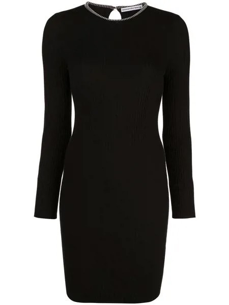 Alexander Wang приталенное платье в рубчик