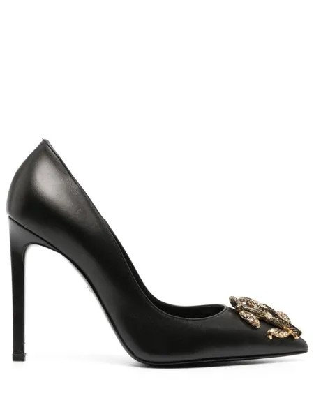 Roberto Cavalli туфли-лодочки Mirror Snake, черный