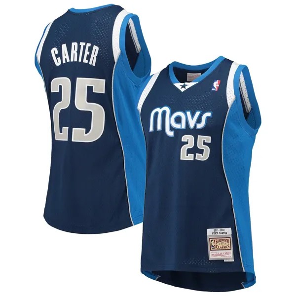 Мужская майка Mitchell & Ness Vince Carter темно-синяя Dallas Mavericks 2011-12 Hardwood Classics Swingman