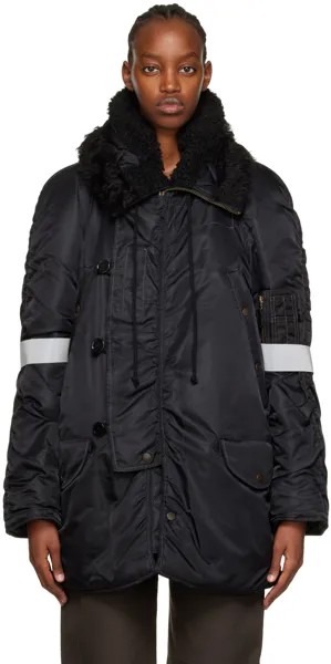 Черная куртка с ремешком на руку MM6 Maison Margiela