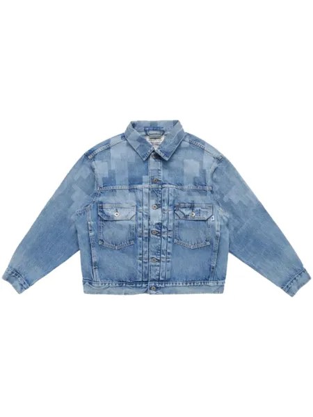 Marcelo Burlon County of Milan джинсовая куртка с логотипом из коллаборации с Levi's, синий