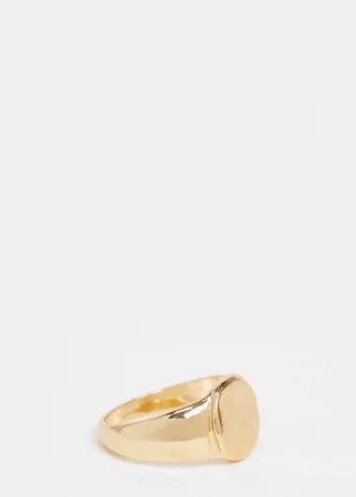 Эксклюзивное золотистое кольцо-печатка Vero Moda-Золотистый