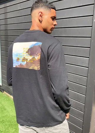 Черный свободный лонгслив с принтом Levi's