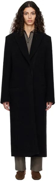 Черное пальто с остроконечными лацканами Totême